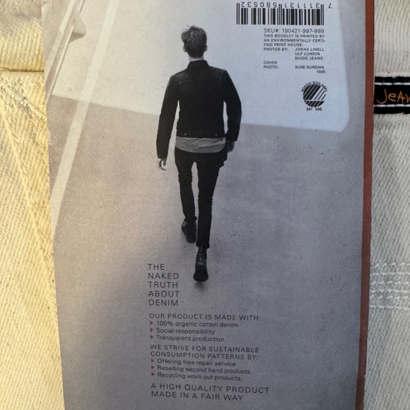 Nudie Lean Dean Jeans NWT, Men's SZ 32x34, Italy, New - Picture 9 of 11